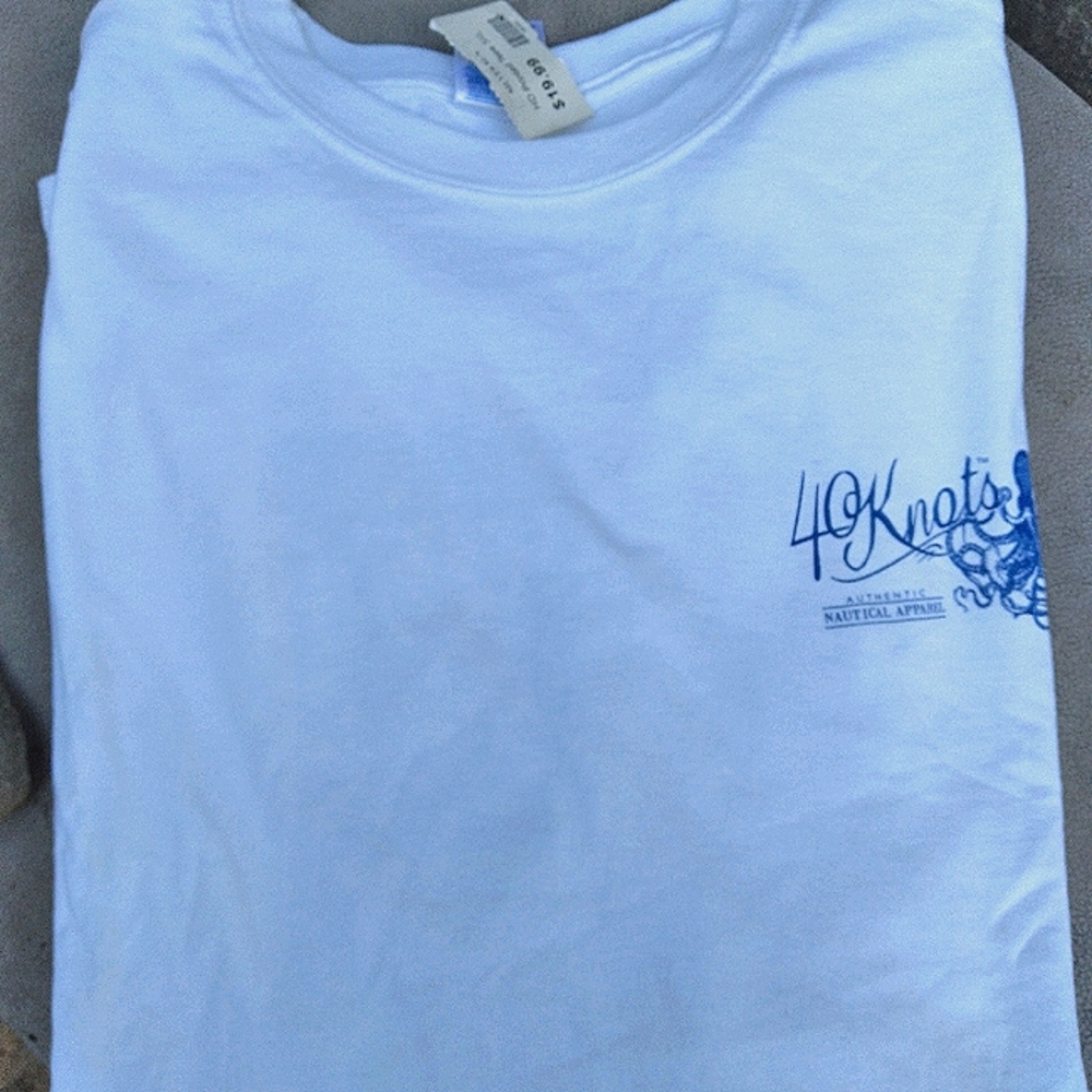 40 Knots Grey Tee with Blue Nautical Graphic